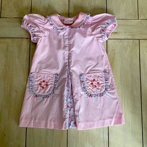 Zuccini Pink Blue Floral Embroidered Dress Size 18 Months